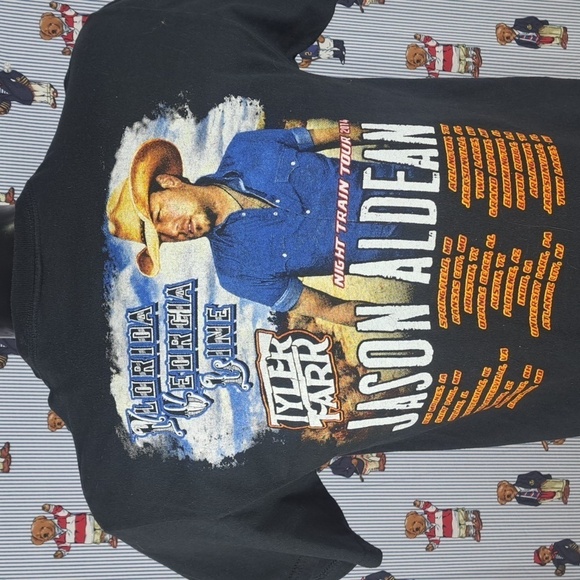 2014 Jason Aldean Night Train to Georgia black graphic country music tour shirt - Picture 3 of 7